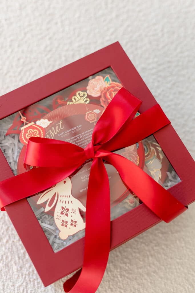 Olay influencer custom designed gift box, Lunar new year themed. 