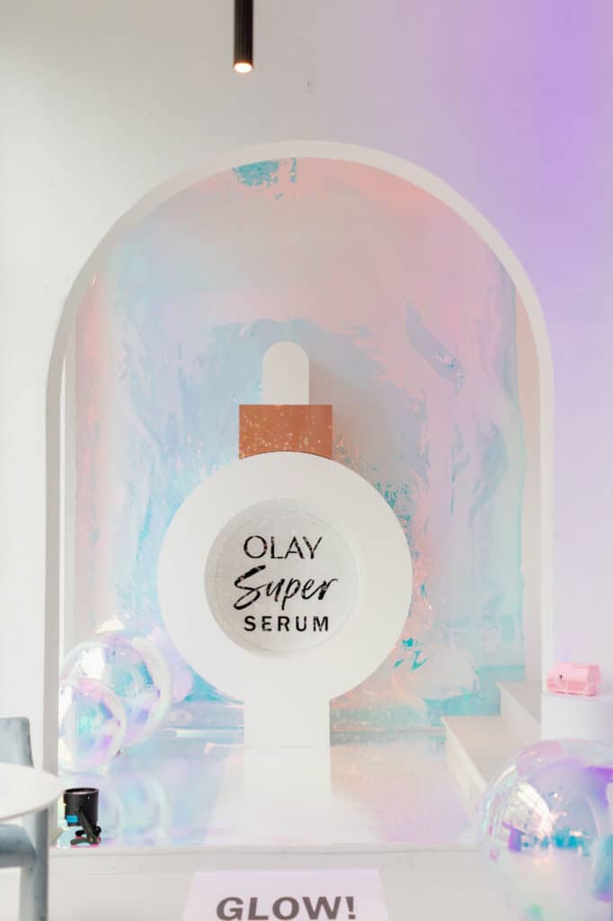Toronto event designer - Olay Super Serum PR Launch party bottle photo opp
