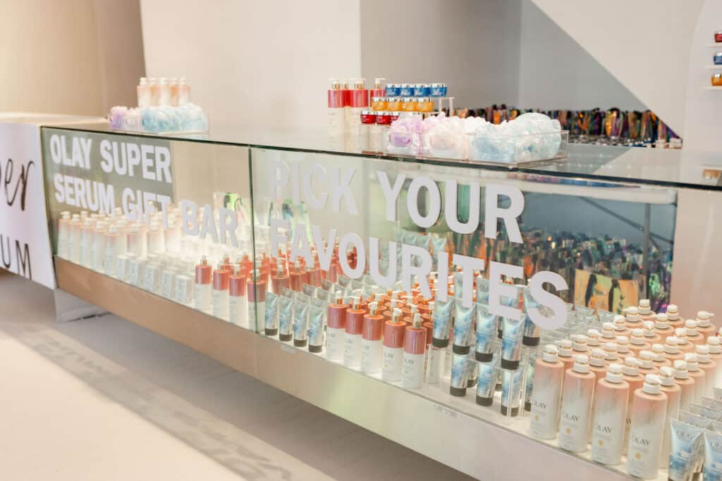 Marketing activation - Olay Super Serum media launch party gift bar